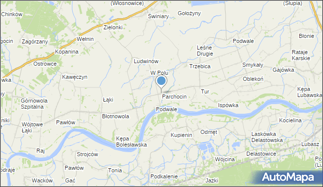 mapa Parchocin, Parchocin na mapie Targeo